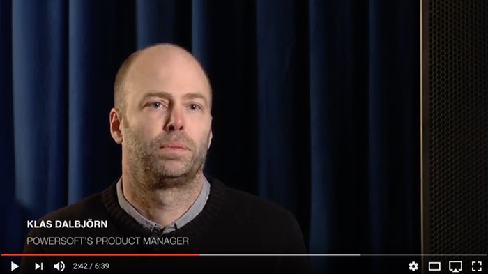 Video interview frame: Klas Dalbjörn, Powersoft's Product Manager