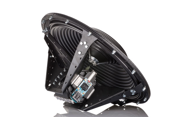 M-Force 301P01 transducer: diaphragm and motor on the chassis, side view