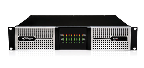 Ottocanali 12K4 amplifier, front panel with channel LED meters