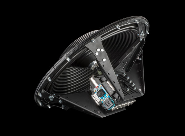 M-Force 301P01 transducer on a black background