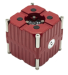 MOVER haptic transducer with red finned housing